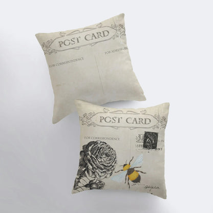 Rose Bee Throw Pillow