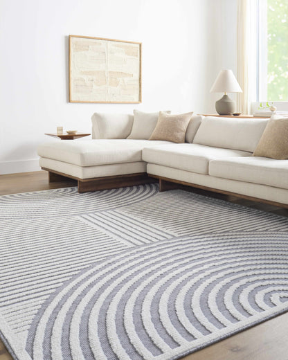 Deron Gray Rainbow Washable Rug