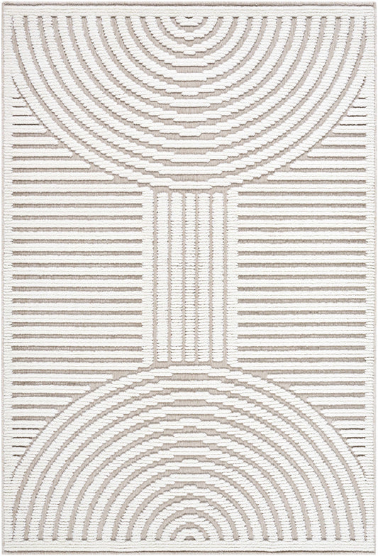 Deron Ivory 3D Rainbow Washable Rug