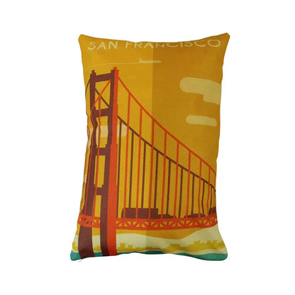 San Francisco Adventure Time Throw Pillow