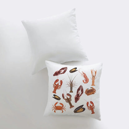 Sea Creatures Throw Pillow