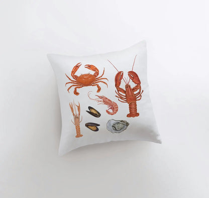 Sea Crustaceans Throw Pillow