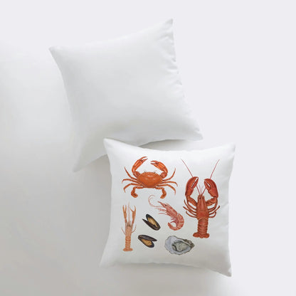 Sea Crustaceans Throw Pillow