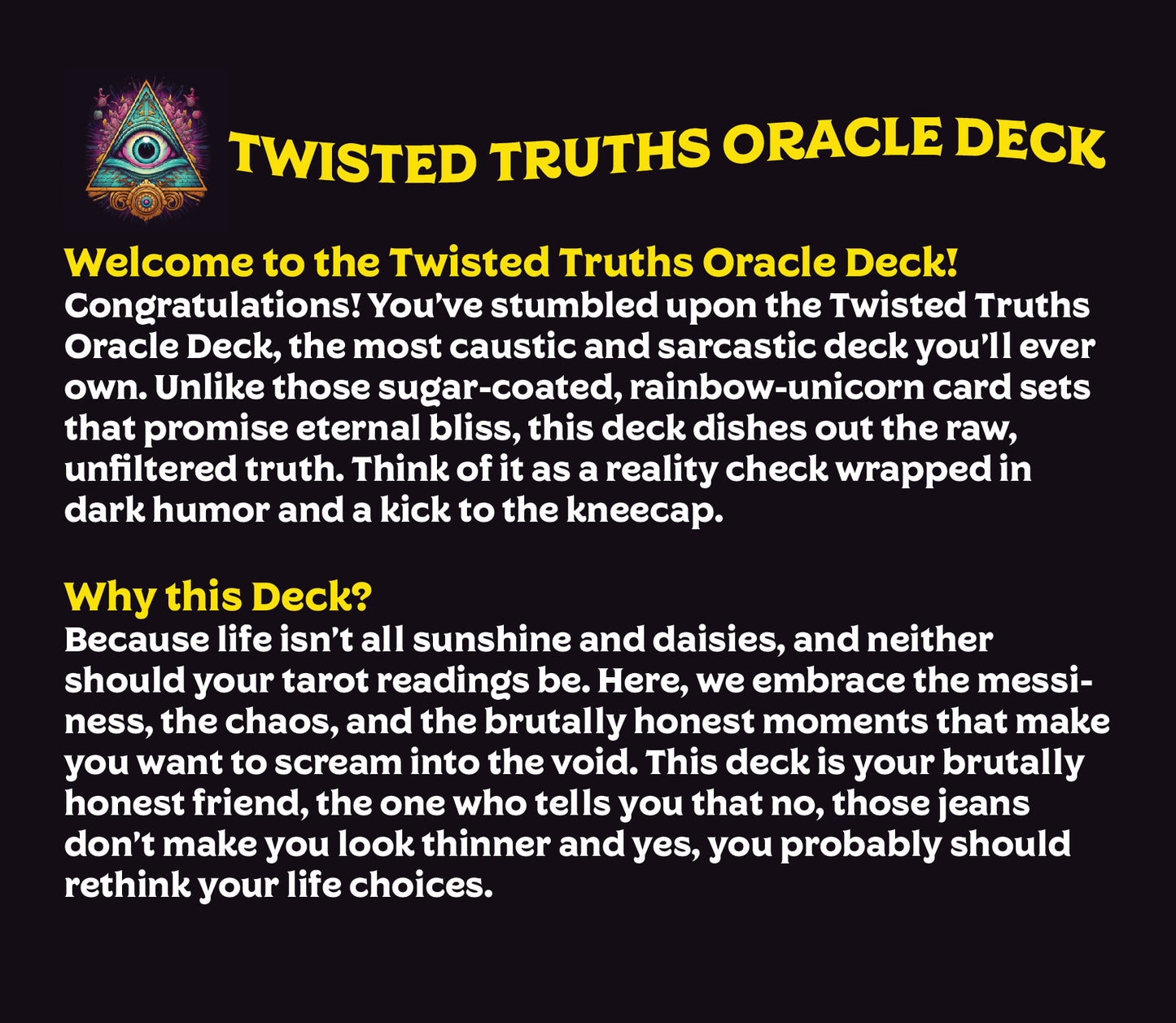 Savage Suits & Twisted Truths Cartomancy Deck Duo for Truth Seekers