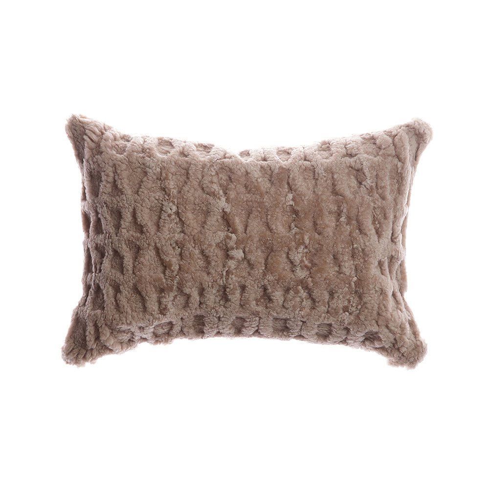 Amanda Hancrafted Sculpted Shearling Throw Pillow