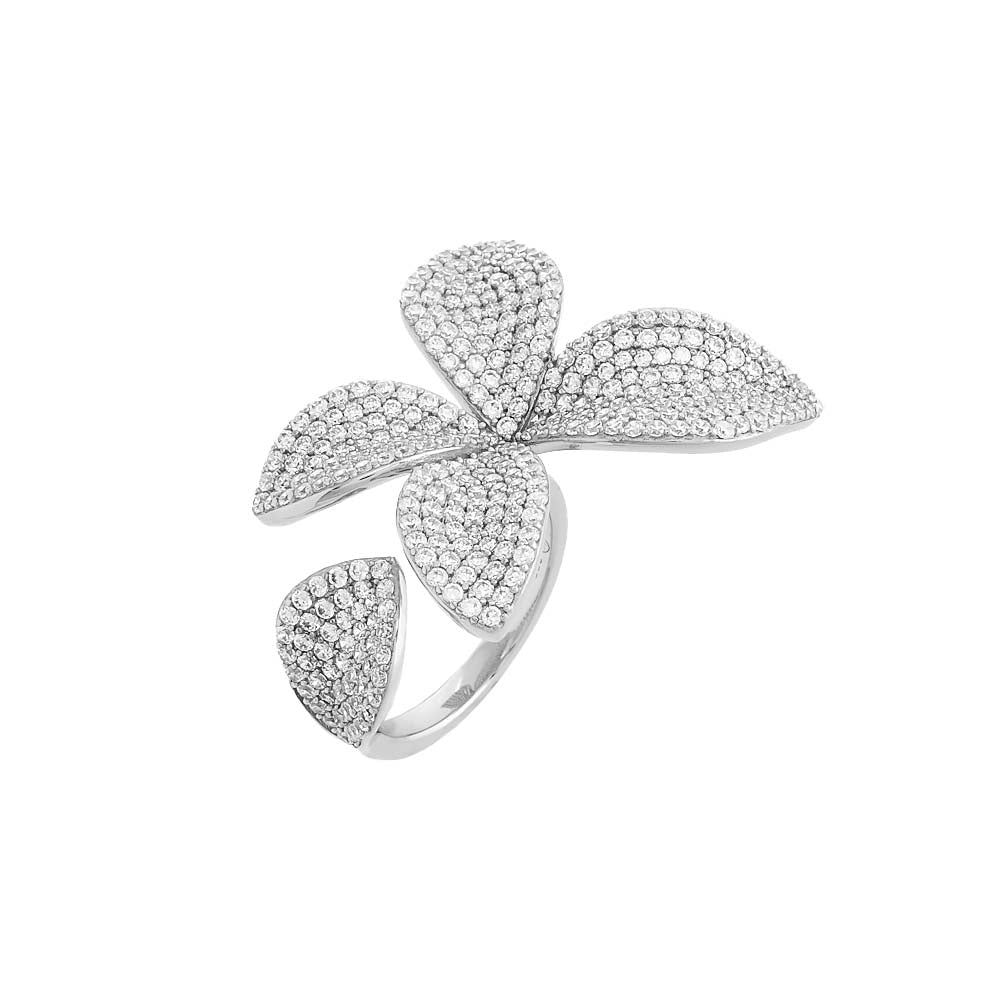 Pavé Fancy Flower Petal Ring by By Adina Eden