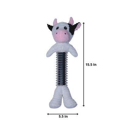 Cow Corduroy Plush Squeaking Dog Chew Toy