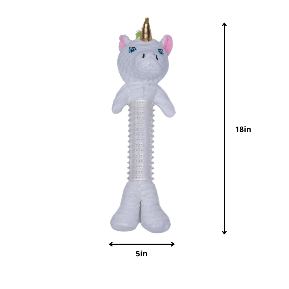 Innovative Plush and Thermoplastic Rubber Unicorn Corduroy Dog Toy