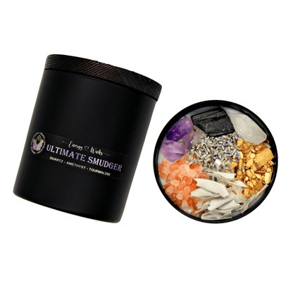 Ultimate Smudger Crystal Candle – Energy Cleansing & Protection