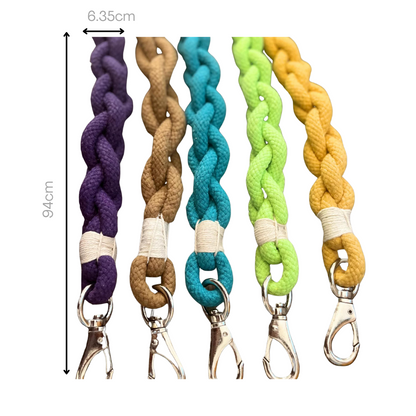A cotton rope dog leash, handwoven with care. Durable and stylish for your furry friend.