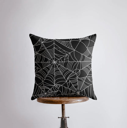 SpiderWeb Black Throw Pillow