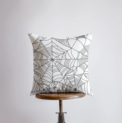 SpiderWeb Black Throw Pillow