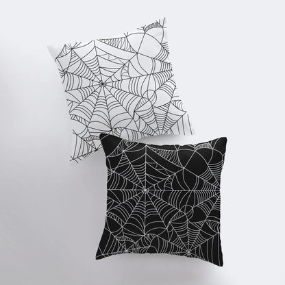 SpiderWeb Black Throw Pillow