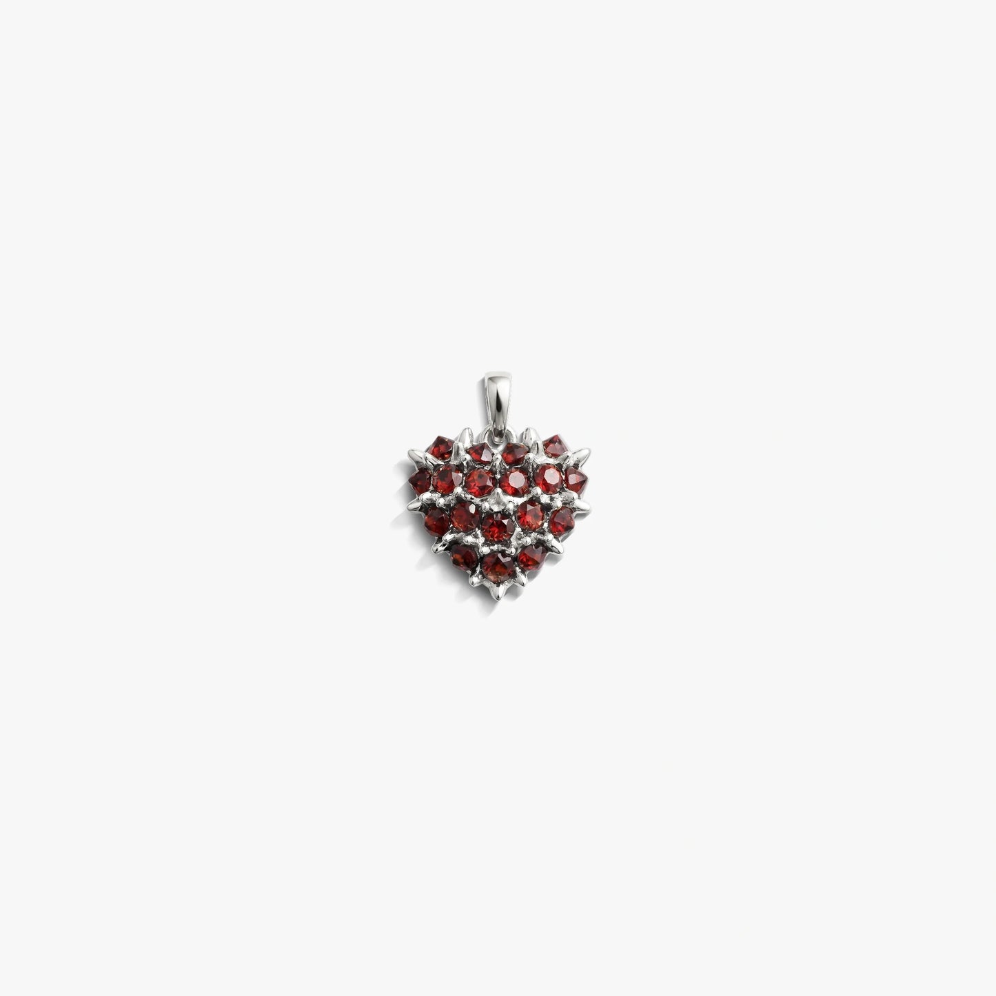 Gemstone Spiked Heart Locket Necklace