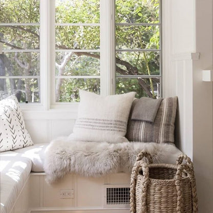 Merino Wool Striped Throw Pillow
