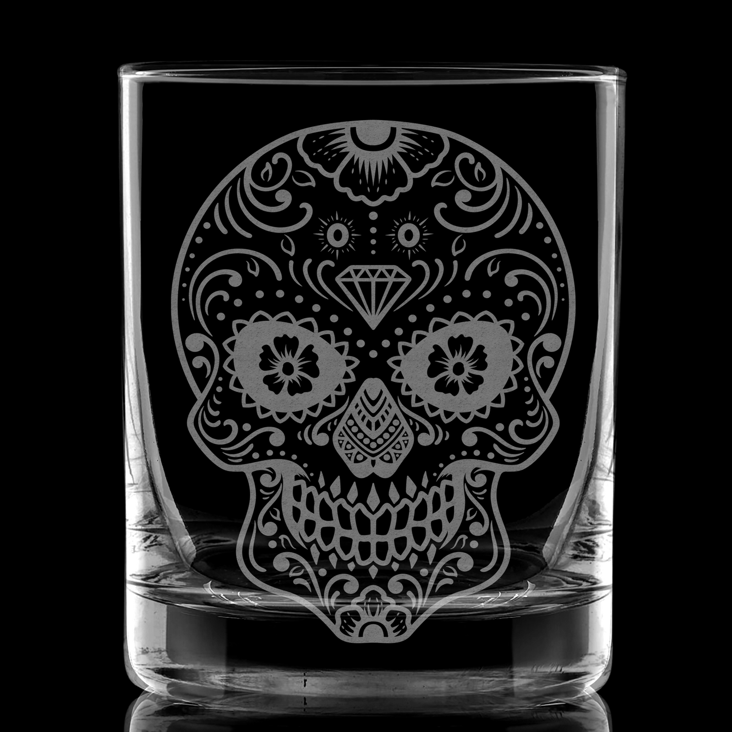 SUGAR SKULL Whiskey Glass by Lumengrave