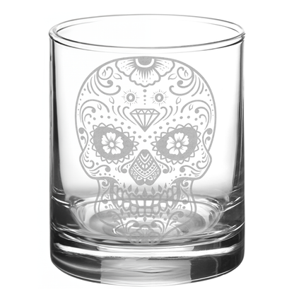 SUGAR SKULL Whiskey Glass by Lumengrave