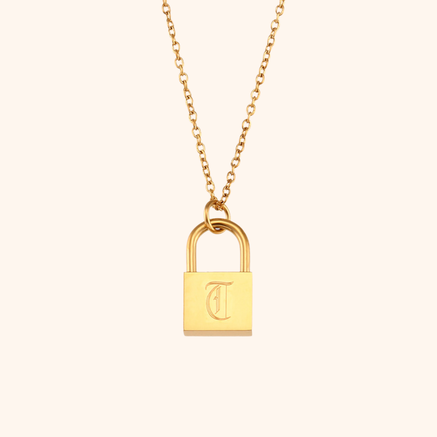 Initial Lock Necklace