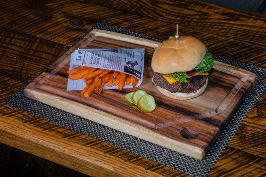 Medium Live Edge Square End Board with Hanging Hole and Juice Groove