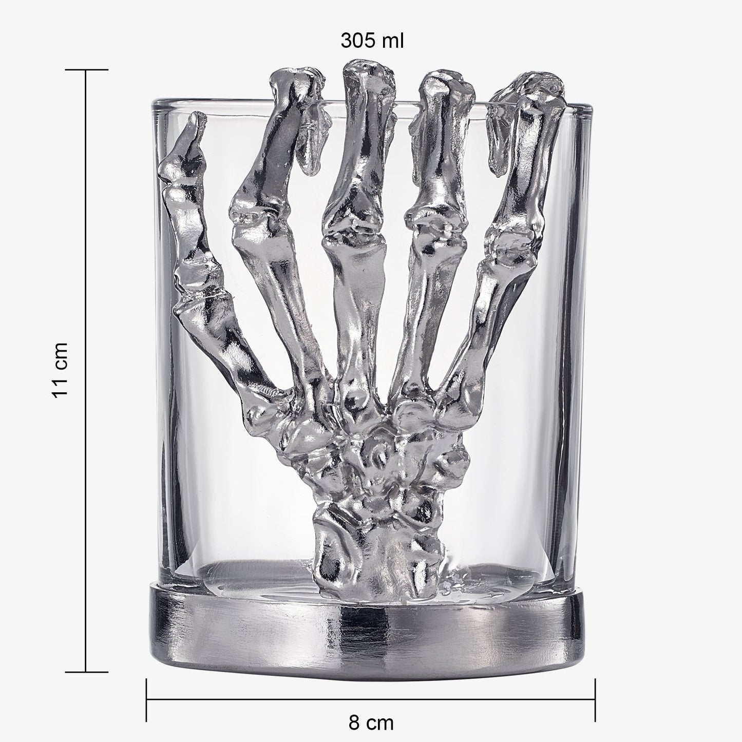 Skeleton Whiskey Glass Tumbler 10oz