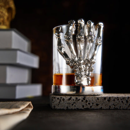 Skeleton Whiskey Glass Tumbler 10oz