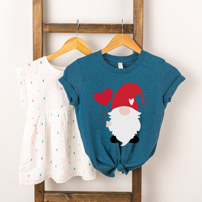 Balloon Heart Gnome | Toddler Short Sleeve Crew Neck by The Juniper Shop