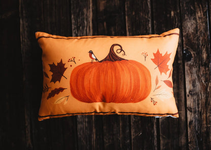 Thankful Primitive Pumpkin Wreath Pillow Cover |  Thanksgiving Décor | Farmhouse Pillows | Country Decor | Fall Throw Pillows | Gift for her by UniikPillows