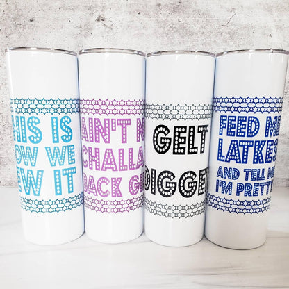 This is How We Jew it Funny Hanukkah Wine Tumbler by Salt and Sparkle