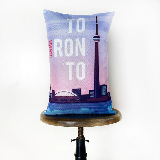 Toronto | Adventure Time | 12x18 | Pillow Cover | Wander lust | Throw Pillow | Travel Decor | Travel Gift | Gift for Friend | Gift for Women by UniikPillows