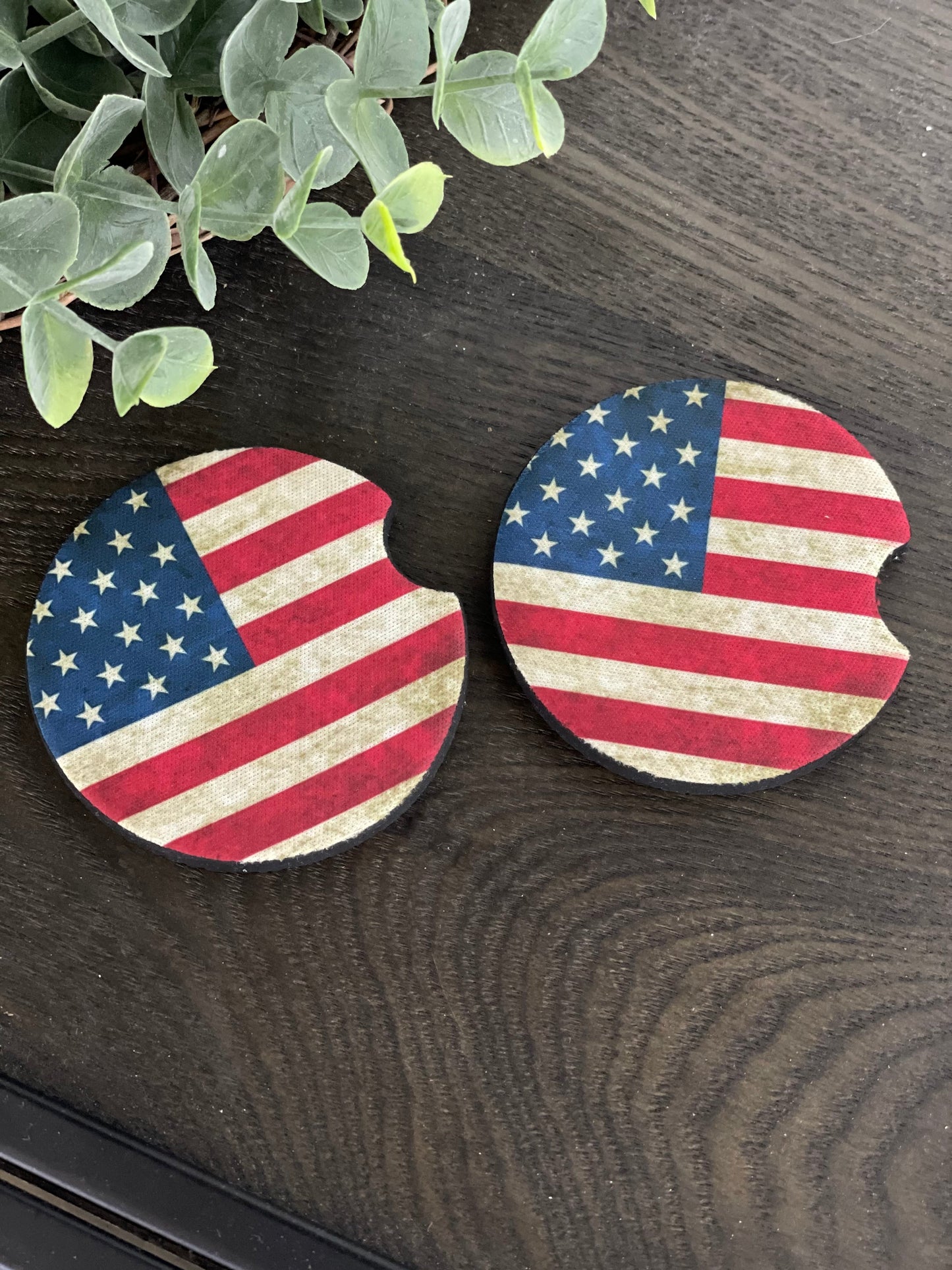 USA Car Coasters – Patriotic Neoprene Cup Holder Set