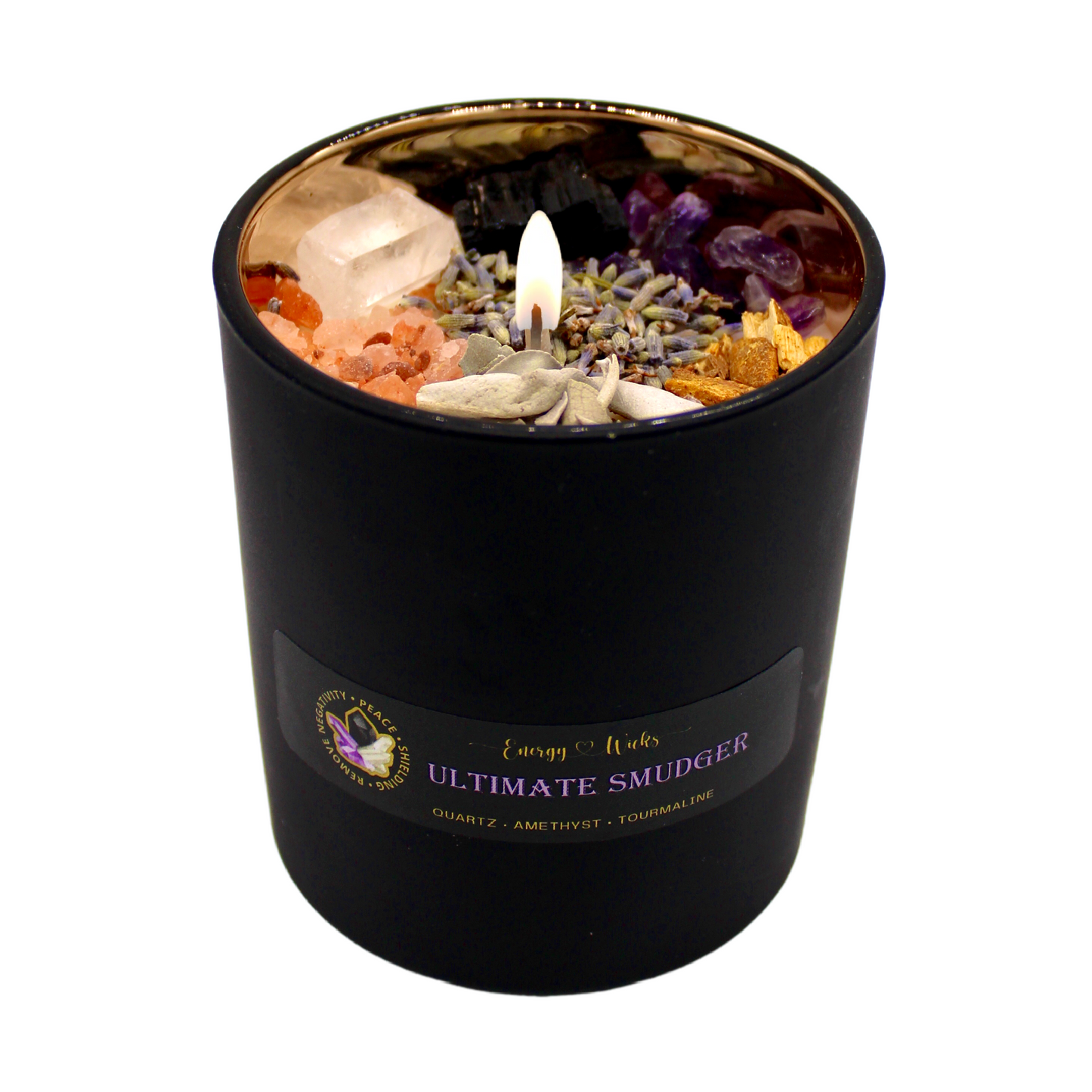 Ultimate Smudger Crystal Candle – Energy Cleansing & Protection