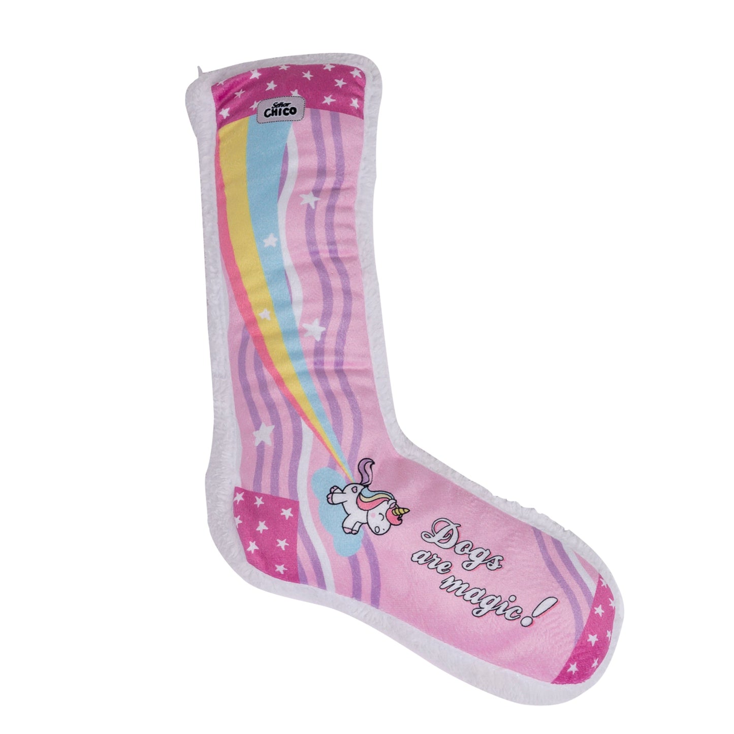 Plush Dog Toy Sock Combo (Unicorn and Squirrel)