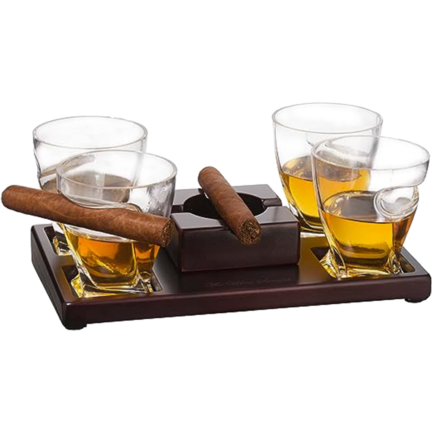 Cigar Whiskey Glasses and Ashtray Set