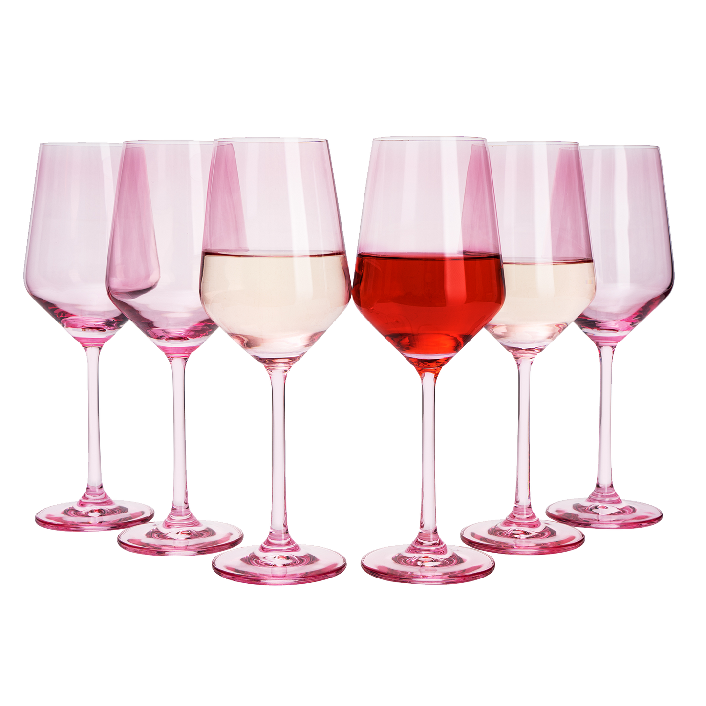 Blush Pink Wine Glass 12 oz Set of 6