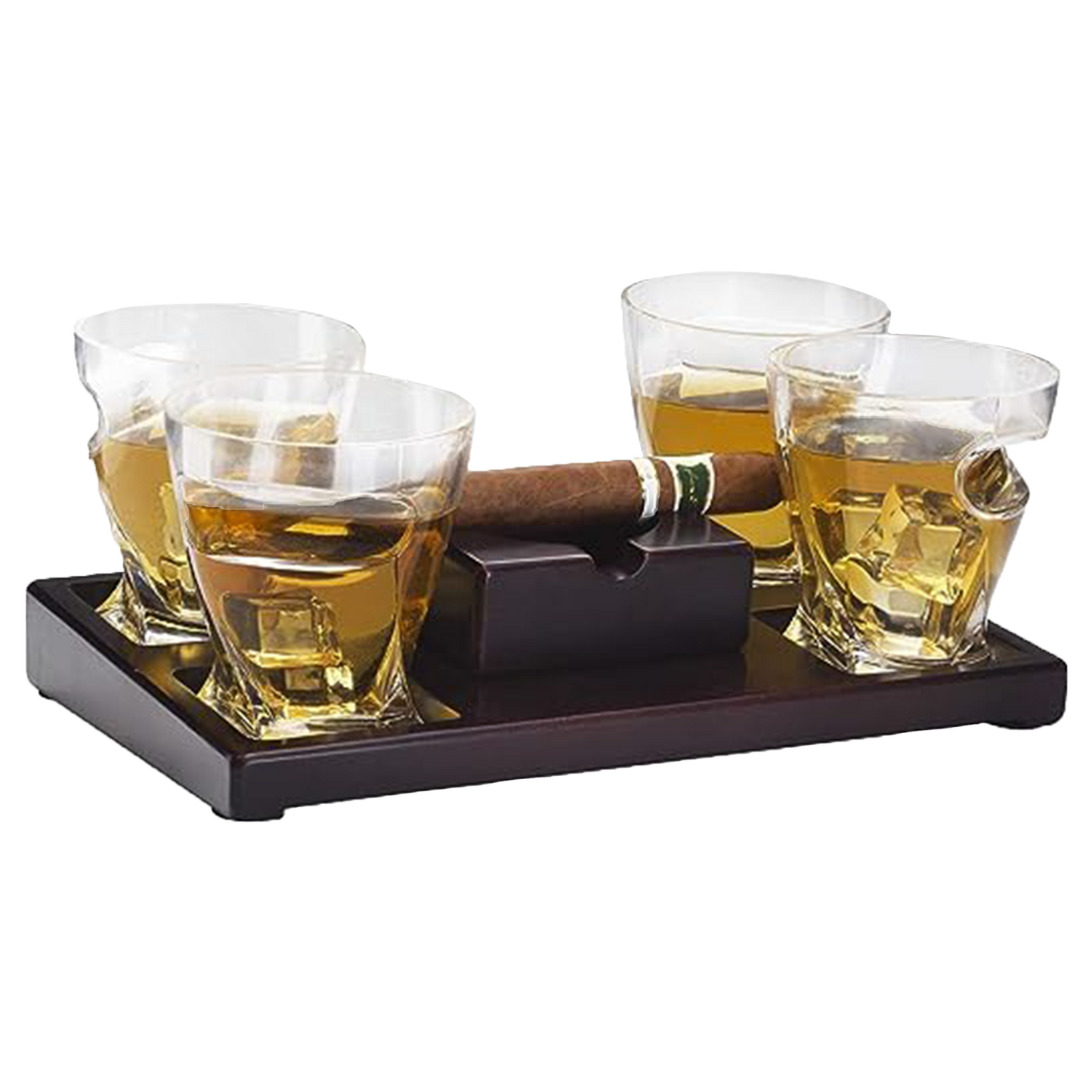 Cigar Whiskey Glasses and Ashtray Set