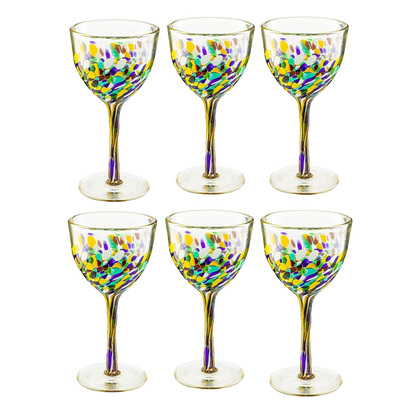 Mexican Confetti Wine Glasses 8oz Set of 6