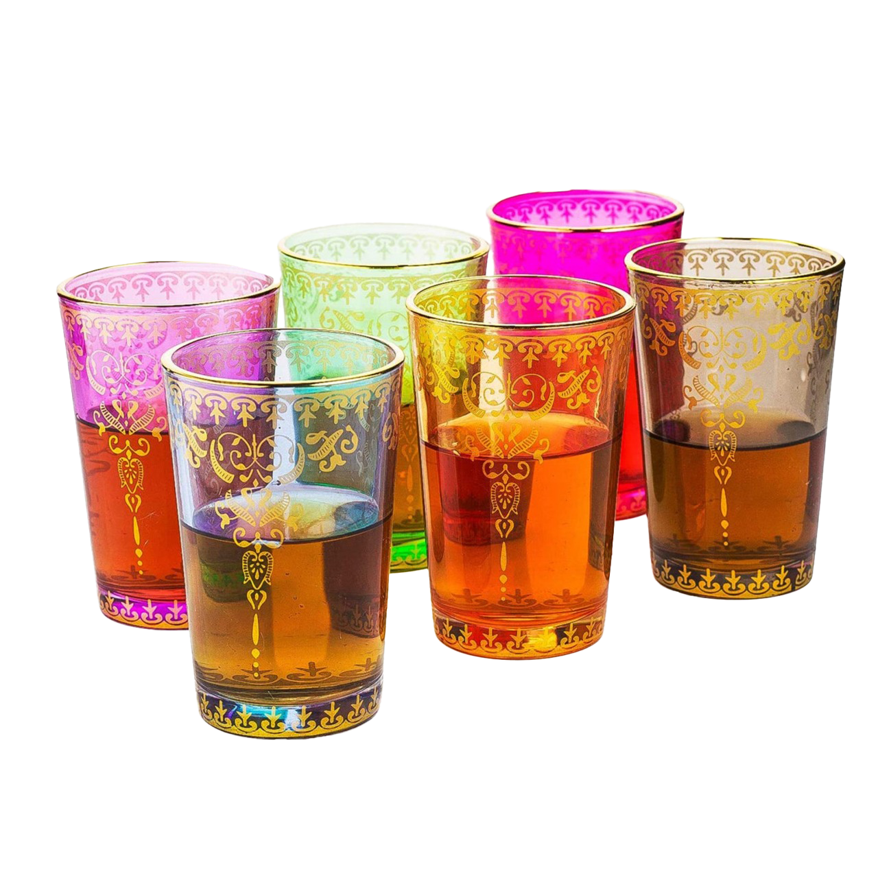 Moroccan Colored Glasses 6oz Set of 6