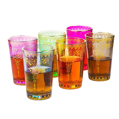 Moroccan Colored Glasses 6oz Set of 6