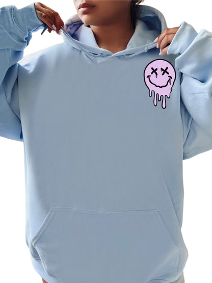 It's Fine Drippy Smiley Hoodie - Blue