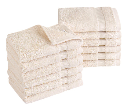 Villa Turkish Cotton Hotel Collection Washcloths - 12 Pieces by Classic Turkish Towels