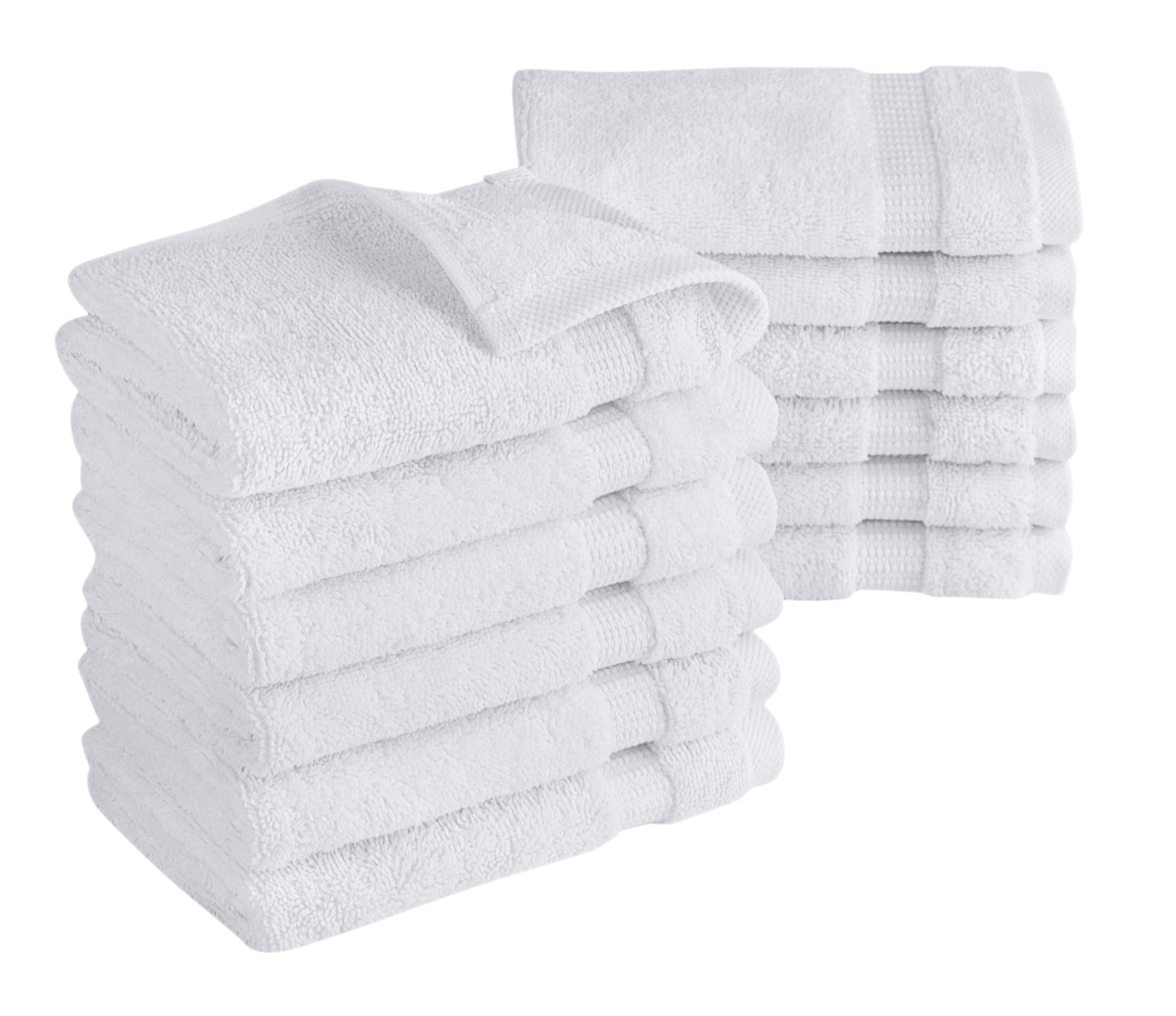 Villa Turkish Cotton Hotel Collection Washcloths - 12 Pieces by Classic Turkish Towels