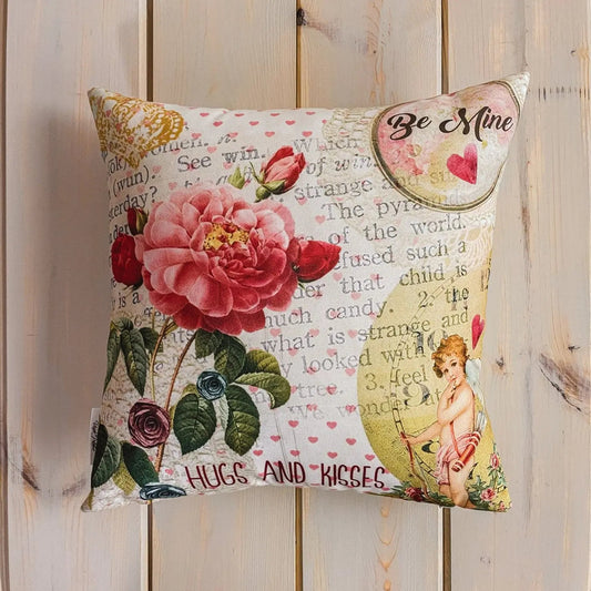 Vintage Valentines Flower | Pillow Cover | Love You More | Throw Pillow | Love is Love | I Love You | Personalized Gift | Valentine Decor by UniikPillows