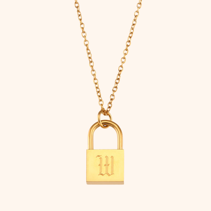 Initial Lock Necklace