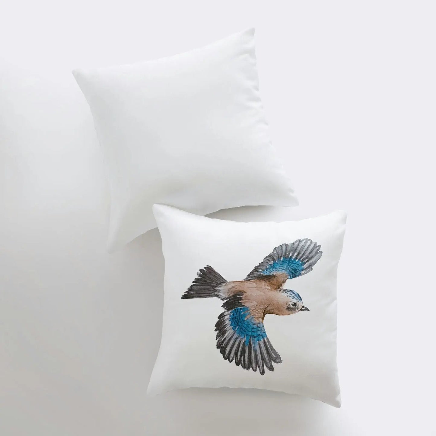 Watercolor Bluebird | Gifts | Brid Prints | Bird Decor | Accent Pillow Covers | Throw Pillow Covers | Pillow | Room Decor | Bedroom Decor by UniikPillows