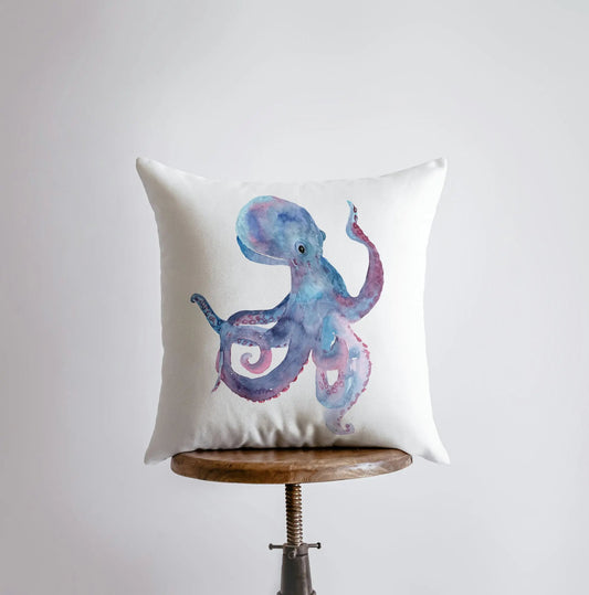 Watercolor Octopus | Pillow Cover | Throw Pillow | Home Decor | Modern Coastal Decor | Pillow | Ocean | Gift for her | Accent Pillow | Sea by UniikPillows