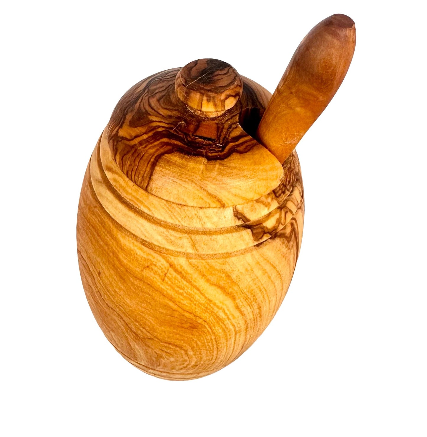 Olive Wood Honey Pot w/Honey Dipper by Choixe