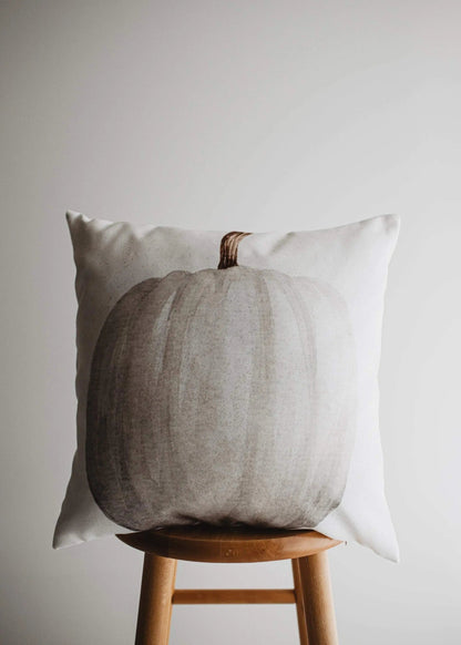 White Straight Stem Pumpkin Pillow Cover |   Primitive Farmhouse Decor | Farmhouse Pillows | Country Decor | Fall Throw Pillows | Gift by UniikPillows