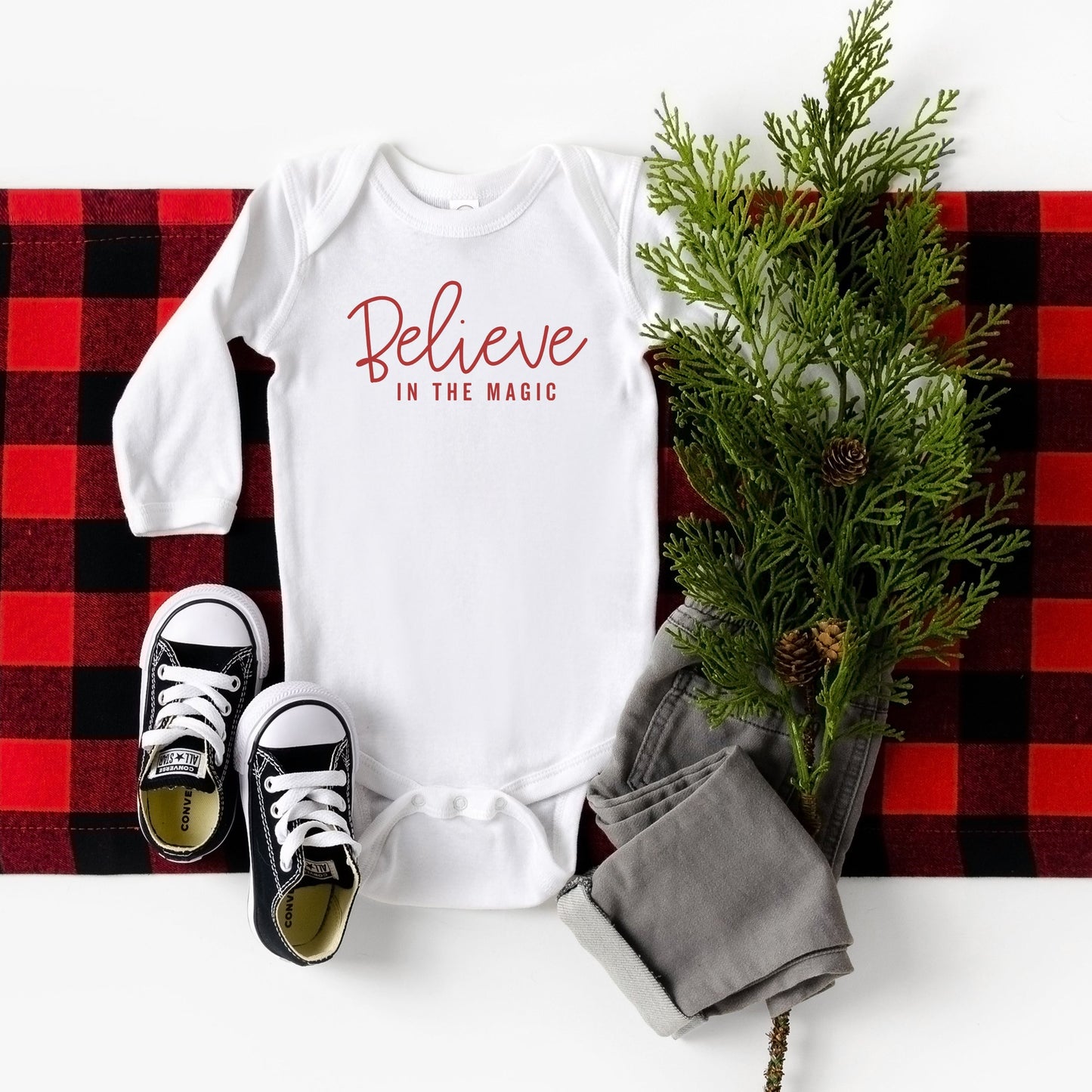 Believe In The Magic | Baby Long Sleeve Onesie by The Juniper Shop