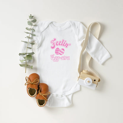 Feelin' Eggstra Baby Long Sleeve Onesie