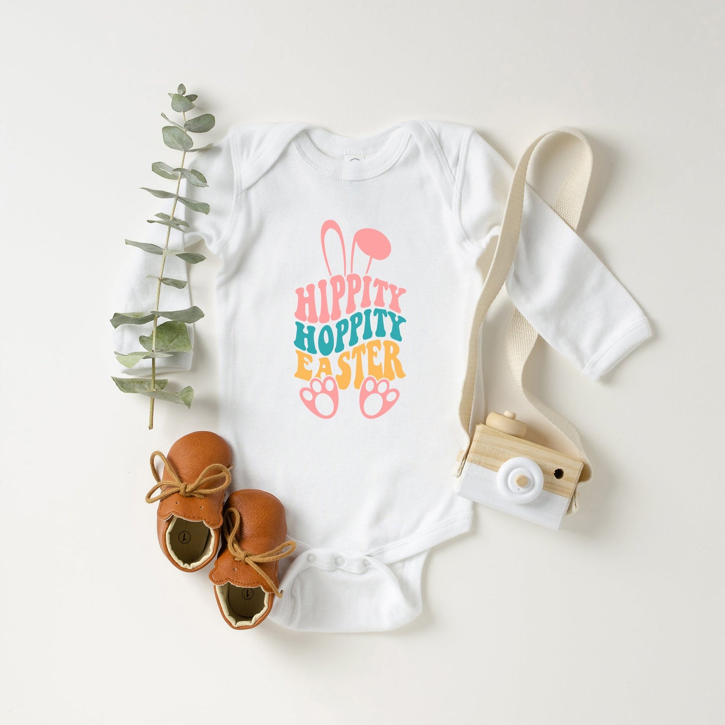 Hippity Hoppity Easter Baby Long Sleeve Onesie